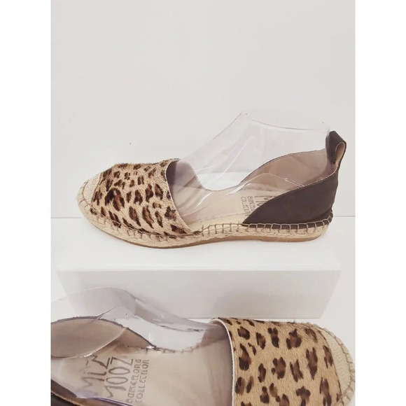 Miz Mooz Adonis Leopard Cheetah Raffia Espadrille Loafer Flats Shoes 38 7.5 8 - Picture 3 of 9